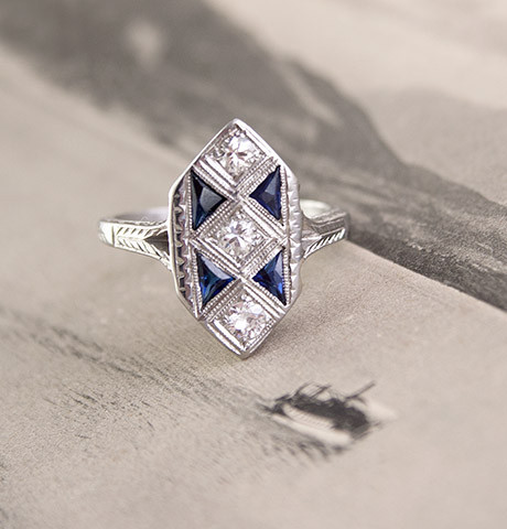 Deco diamond ring - $1200